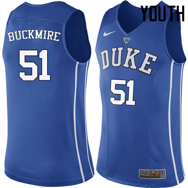 Youth Duke Blue Devils #51 Mike Buckmire College Basketball Jerseys Sale-Blue - Click Image to Close